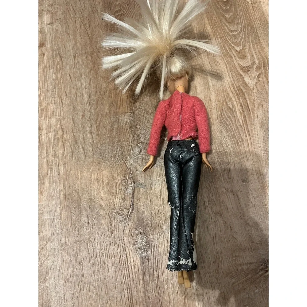 MGA My Scene Kennedy Barbie Doll Y2K Pink Knit Faux Leather Flared Pants Blonde